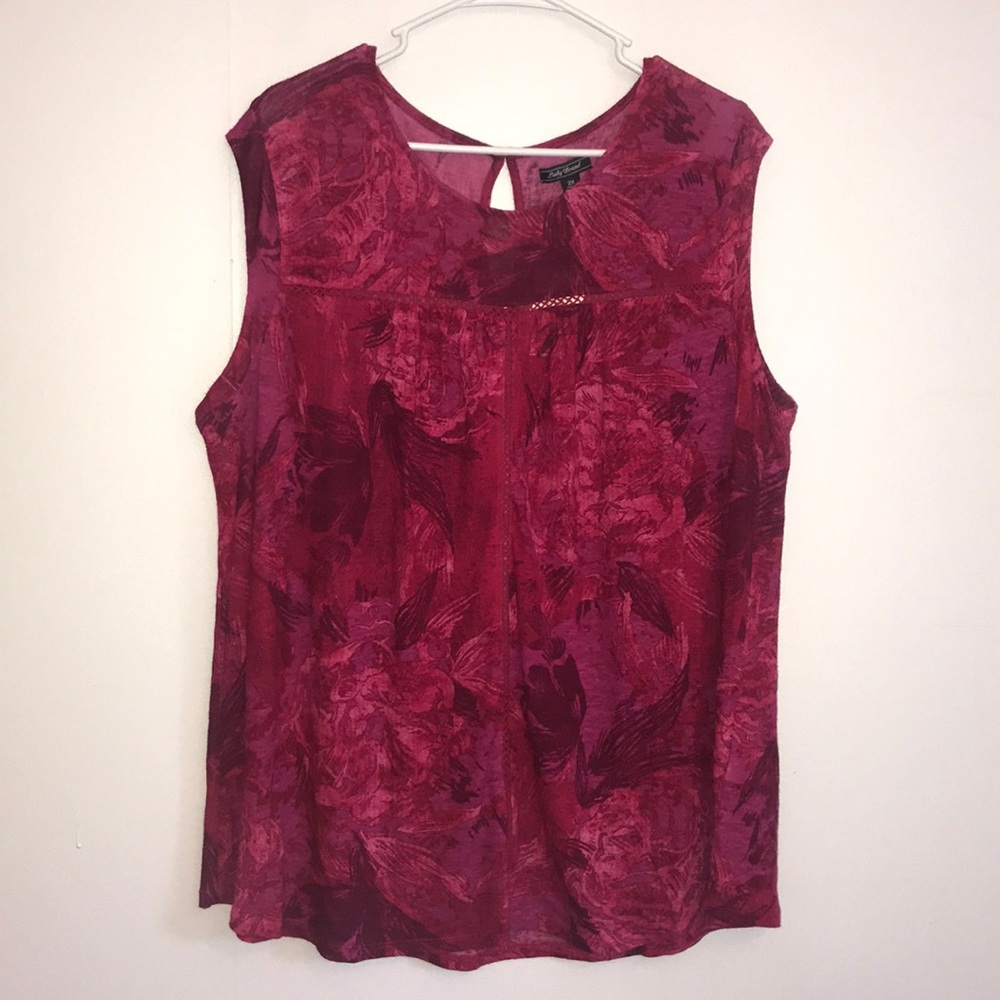 Lucky Brand NWT Red & Pink Floral Top